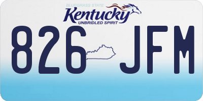 KY license plate 826JFM