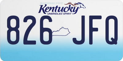 KY license plate 826JFQ
