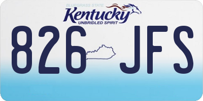 KY license plate 826JFS