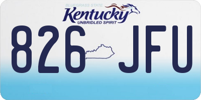 KY license plate 826JFU