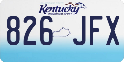 KY license plate 826JFX