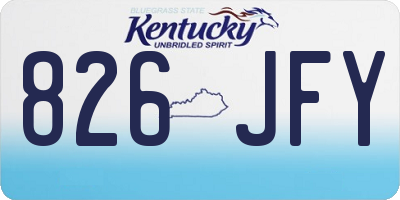 KY license plate 826JFY