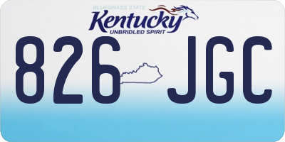 KY license plate 826JGC