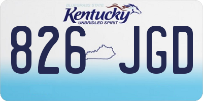 KY license plate 826JGD