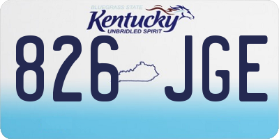 KY license plate 826JGE