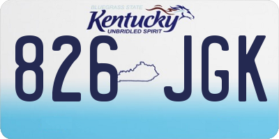 KY license plate 826JGK