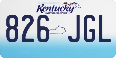 KY license plate 826JGL