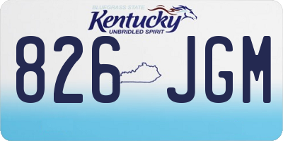KY license plate 826JGM