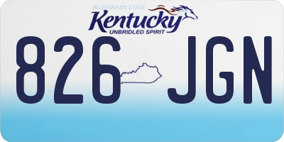 KY license plate 826JGN