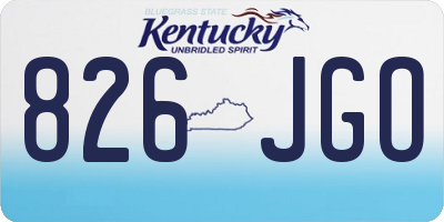 KY license plate 826JGO