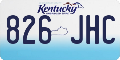 KY license plate 826JHC