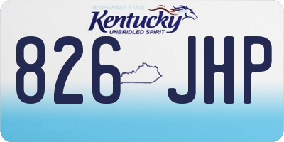 KY license plate 826JHP
