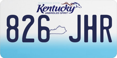 KY license plate 826JHR