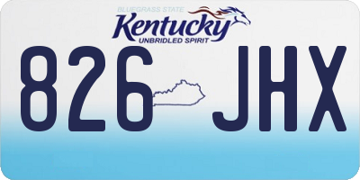 KY license plate 826JHX