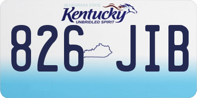 KY license plate 826JIB
