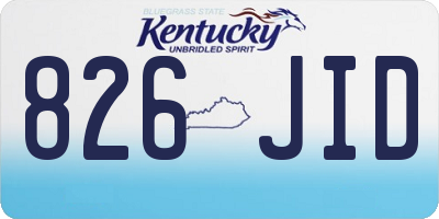 KY license plate 826JID