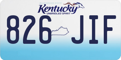 KY license plate 826JIF