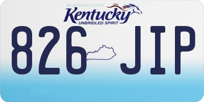 KY license plate 826JIP