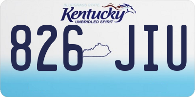 KY license plate 826JIU