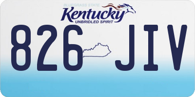 KY license plate 826JIV