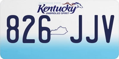 KY license plate 826JJV