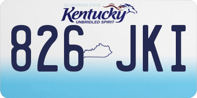 KY license plate 826JKI