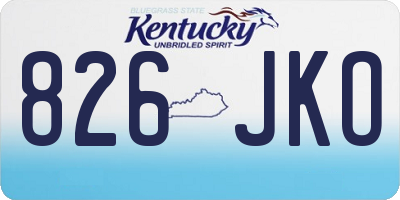 KY license plate 826JKO