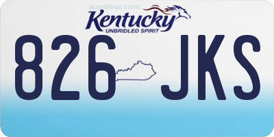 KY license plate 826JKS