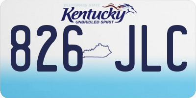 KY license plate 826JLC