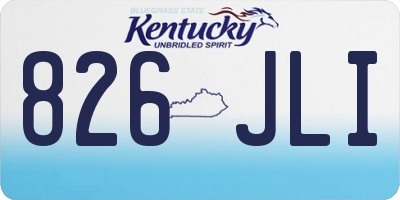 KY license plate 826JLI