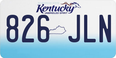 KY license plate 826JLN