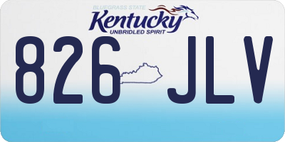 KY license plate 826JLV