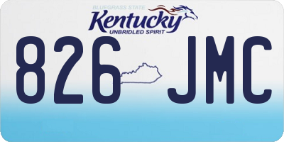 KY license plate 826JMC