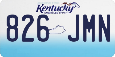 KY license plate 826JMN