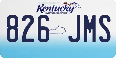 KY license plate 826JMS
