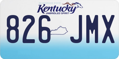 KY license plate 826JMX