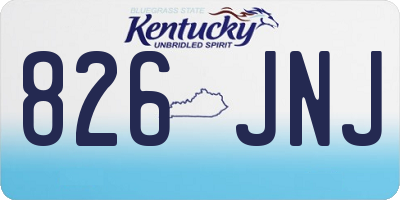 KY license plate 826JNJ