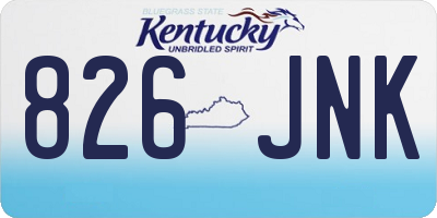 KY license plate 826JNK