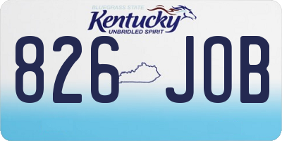 KY license plate 826JOB