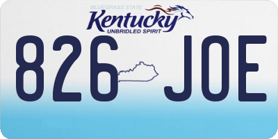 KY license plate 826JOE
