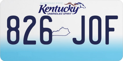 KY license plate 826JOF