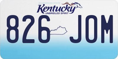 KY license plate 826JOM
