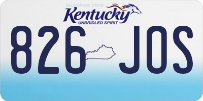 KY license plate 826JOS