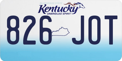 KY license plate 826JOT