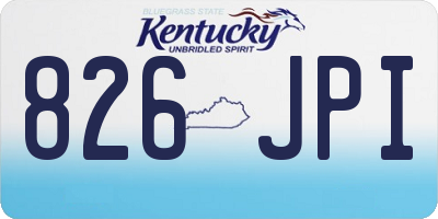 KY license plate 826JPI