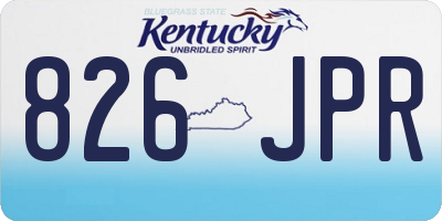 KY license plate 826JPR