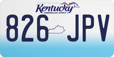 KY license plate 826JPV