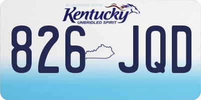 KY license plate 826JQD