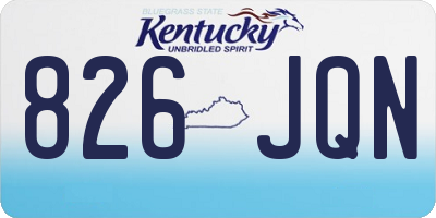 KY license plate 826JQN