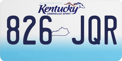 KY license plate 826JQR